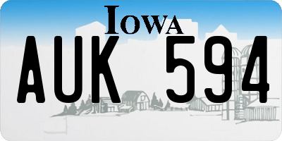 IA license plate AUK594