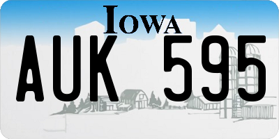 IA license plate AUK595