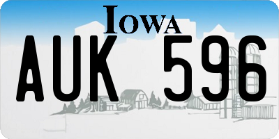 IA license plate AUK596