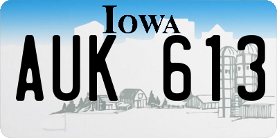 IA license plate AUK613