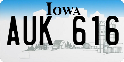 IA license plate AUK616