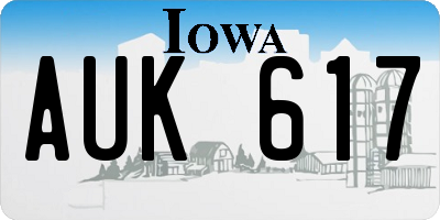 IA license plate AUK617