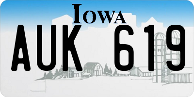 IA license plate AUK619