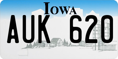 IA license plate AUK620