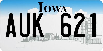 IA license plate AUK621