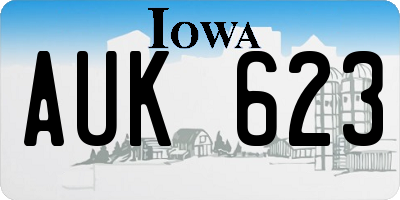 IA license plate AUK623
