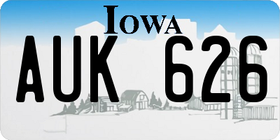 IA license plate AUK626