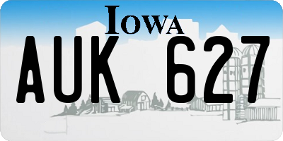 IA license plate AUK627