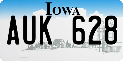 IA license plate AUK628