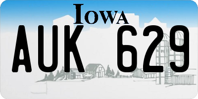 IA license plate AUK629