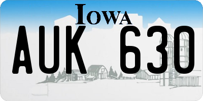 IA license plate AUK630