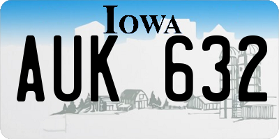 IA license plate AUK632