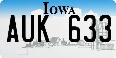 IA license plate AUK633