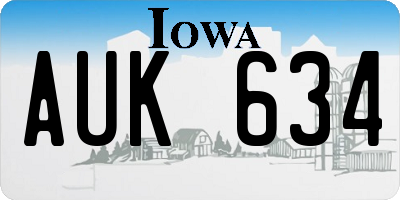 IA license plate AUK634