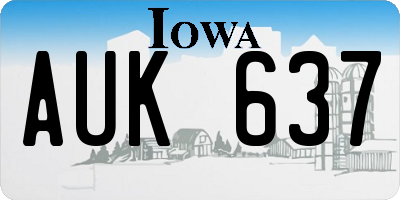 IA license plate AUK637
