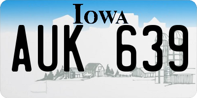 IA license plate AUK639