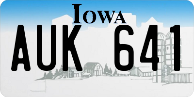 IA license plate AUK641