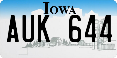 IA license plate AUK644