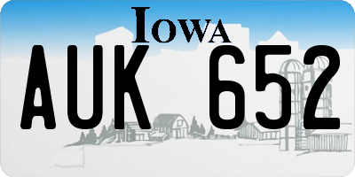 IA license plate AUK652
