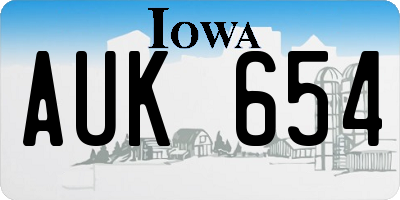 IA license plate AUK654