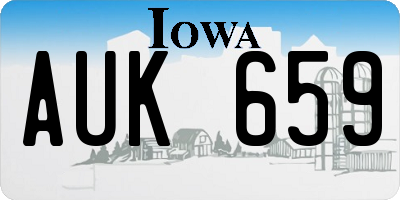 IA license plate AUK659