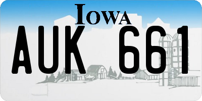 IA license plate AUK661