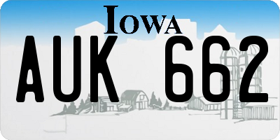 IA license plate AUK662