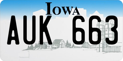 IA license plate AUK663