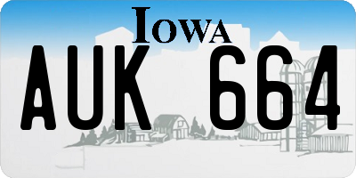 IA license plate AUK664