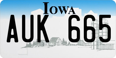 IA license plate AUK665