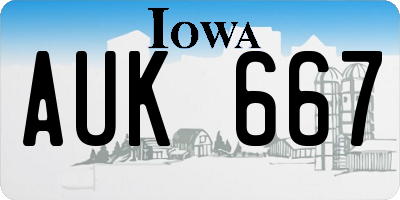 IA license plate AUK667