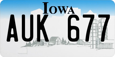 IA license plate AUK677