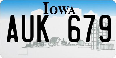 IA license plate AUK679