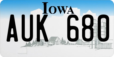 IA license plate AUK680
