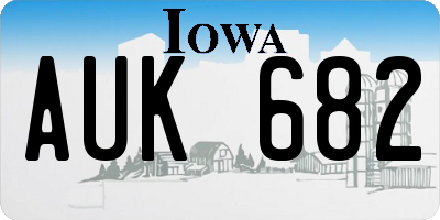 IA license plate AUK682