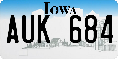 IA license plate AUK684