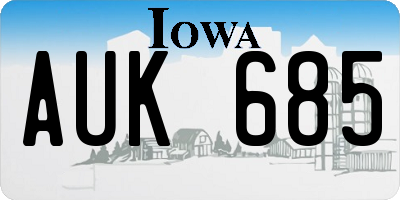 IA license plate AUK685