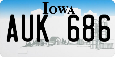 IA license plate AUK686