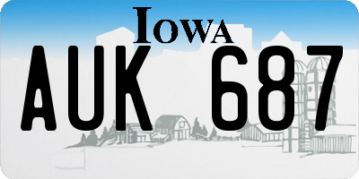 IA license plate AUK687