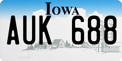 IA license plate AUK688