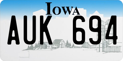 IA license plate AUK694