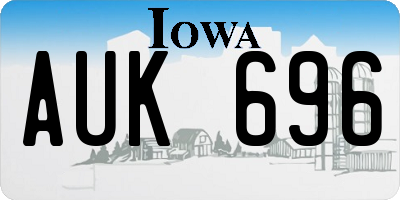 IA license plate AUK696