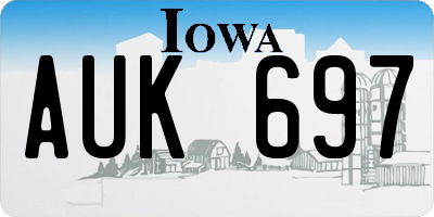 IA license plate AUK697