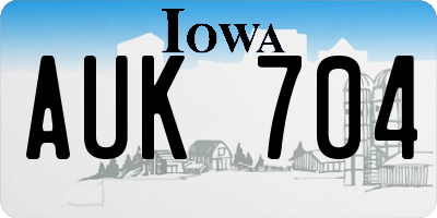 IA license plate AUK704