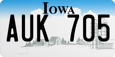 IA license plate AUK705