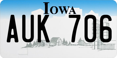 IA license plate AUK706