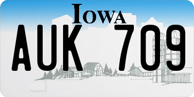 IA license plate AUK709