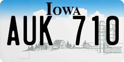 IA license plate AUK710