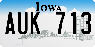 IA license plate AUK713
