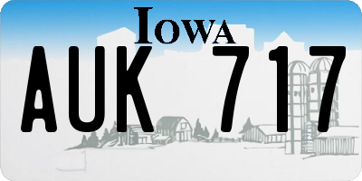IA license plate AUK717